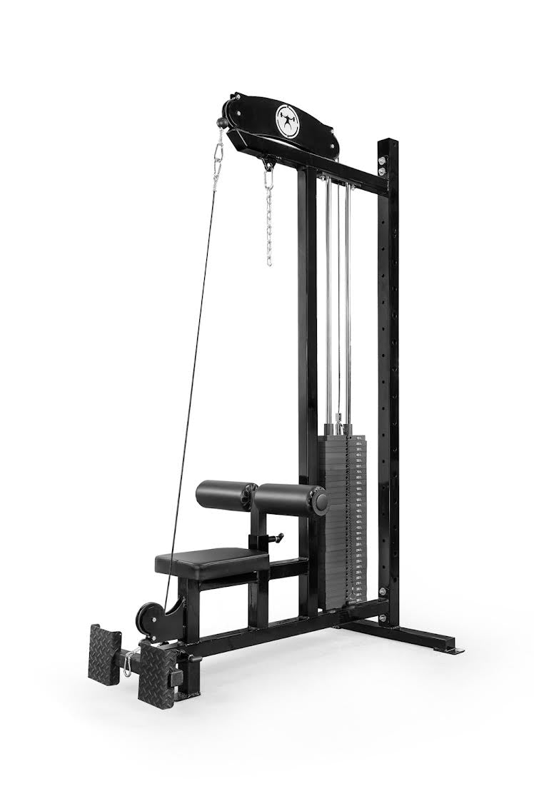 black elitefts  Lat Pulldown Machine with Low Row – Selectorized