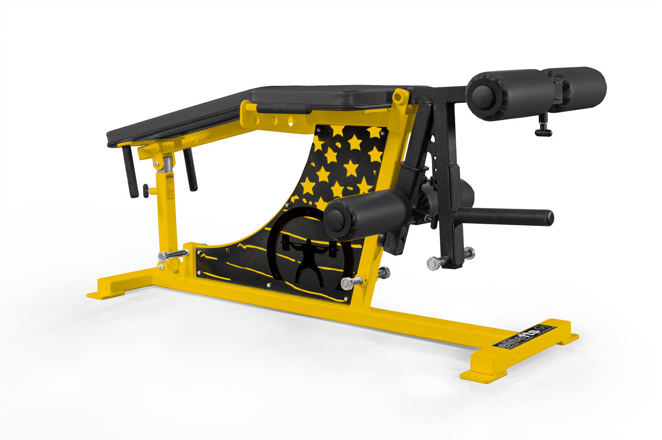 elitefts Signature Leg Ext/Curl Plate Loaded with Adjustable Main Pad & Logo Panel